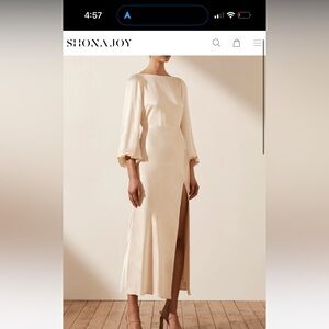 Shona Joy La Lune Balloon Sleeve Backless Midi Dress - Cream